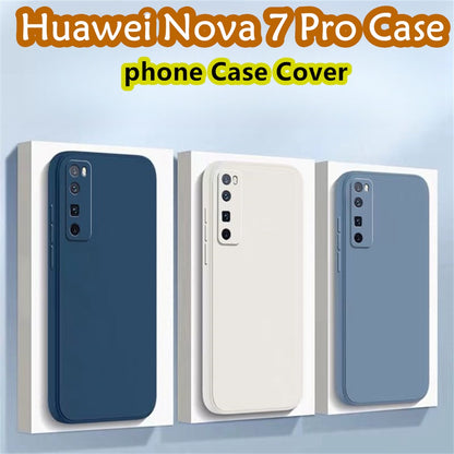 For Huawei Nova 7 Pro Cover Drop and wear resistant Silicone Full Case Classic Simple Solid Color Phone Case Cover