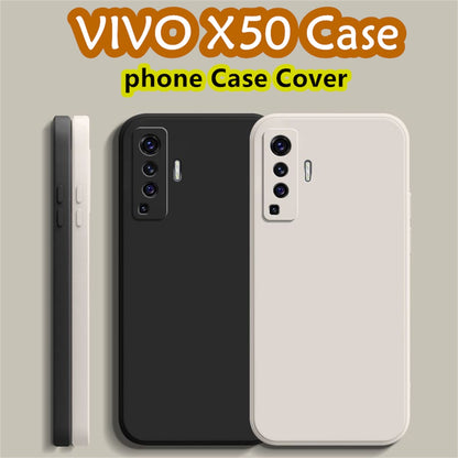 For VIVO X50 Cover Drop and wear resistant Silicone Full Case Classic Simple Solid Color Phone Case Cover