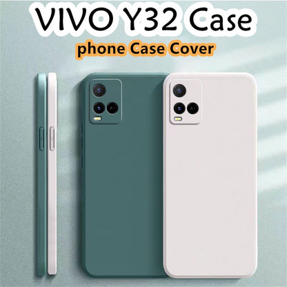 For VIVO Y32 Cover Drop and wear resistant Silicone Full Case Classic Simple Solid Color Phone Case Cover