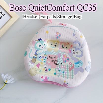 For Bose QuietComfort QC35 Headphone Case Cartoon Creative Patterns Headset Earpads Storage Bag Casing Box