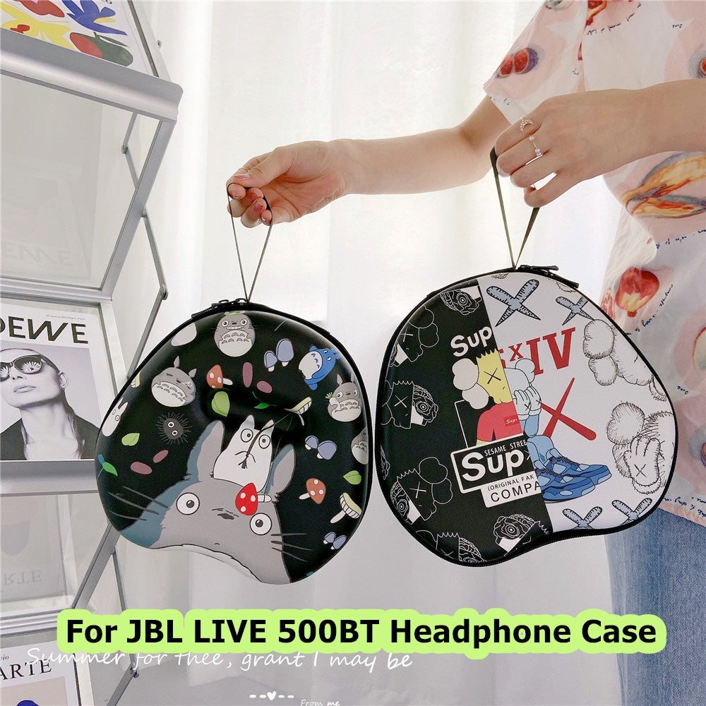 For JBL LIVE 500BT Headphone Case Cartoon Creative Patterns Headset Earpads Storage Bag Casing Box