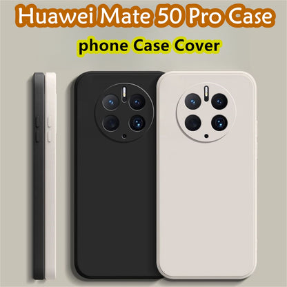 For Huawei Mate 50 Pro Cover Drop and wear resistant Silicone Full Case Classic Simple Solid Color Phone Case Cover