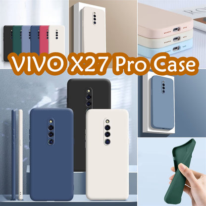 For VIVO X27 Pro Cover Drop and wear resistant Silicone Full Case Classic Simple Solid Color Phone Case Cover