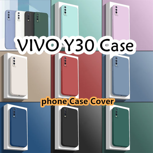 For VIVO Y30 Cover Drop and wear resistant Silicone Full Case Classic Simple Solid Color Phone Case Cover