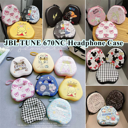 For JBL TUNE 670NC Headphone Case Cartoon Creative Patterns Headset Earpads Storage Bag Casing Box