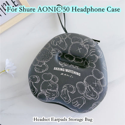 For Shure AONIC 50 Headphone Case Cartoon Creative Patterns Headset Earpads Storage Bag Casing Box