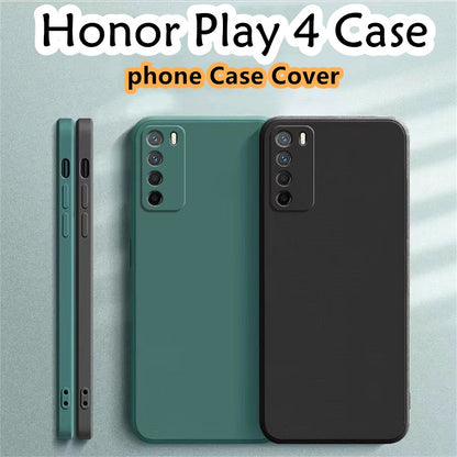 For Honor Play 4 Cover Drop and wear resistant Silicone Full Case Classic Simple Solid Color Phone Case Cover