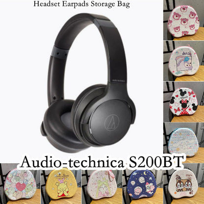 For Audio-technica S200BT Headphone Case Cartoon Creative Patterns Headset Earpads Storage Bag Casing Box