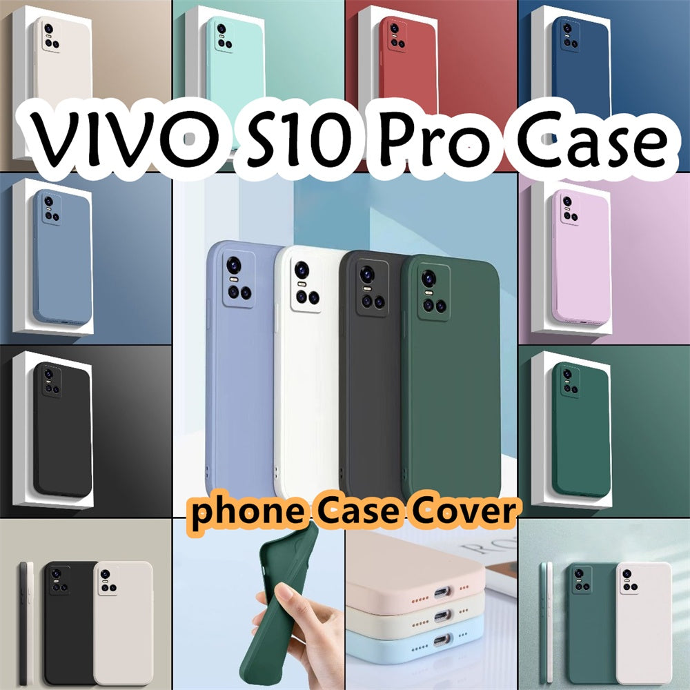 For VIVO S10 Pro Cover Drop and wear resistant Silicone Full Case Classic Simple Solid Color Phone Case Cover