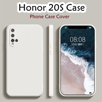 For Honor 20S Cover Drop and wear resistant Silicone Full Case Classic Simple Solid Color Phone Case Cover