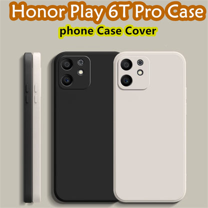 For Honor Play 6T Pro Cover Drop and wear resistant Silicone Full Case Classic Simple Solid Color Phone Case Cover
