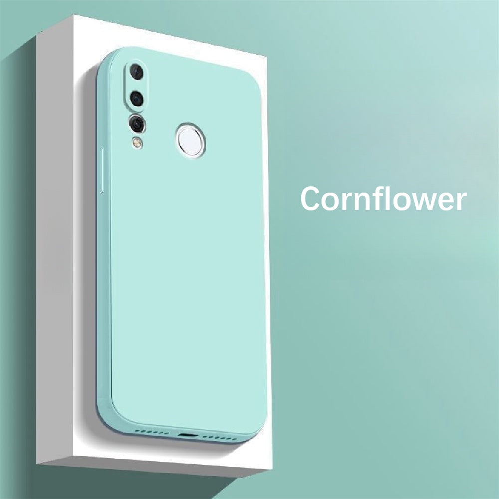 For Huawei Nova 4E Cover Drop and wear resistant Silicone Full Case Classic Simple Solid Color Phone Case Cover