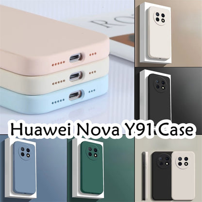 For Huawei Nova Y91 Cover Drop and wear resistant Silicone Full Case Classic Simple Solid Color Phone Case Cover