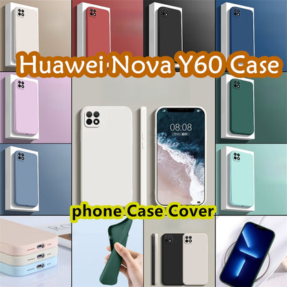 For Huawei Nova Y60 Cover Drop and wear resistant Silicone Full Case Classic Simple Solid Color Phone Case Cover