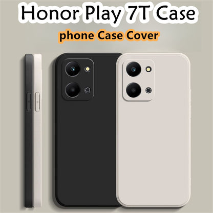 For Honor Play 7T Cover Drop and wear resistant Silicone Full Case Classic Simple Solid Color Phone Case Cover