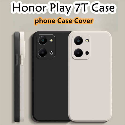 For Honor Play 7T Cover Drop and wear resistant Silicone Full Case Classic Simple Solid Color Phone Case Cover