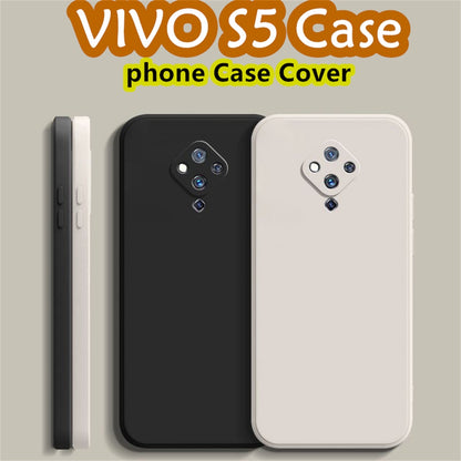 For VIVO S5 Cover Drop and wear resistant Silicone Full Case Classic Simple Solid Color Phone Case Cover