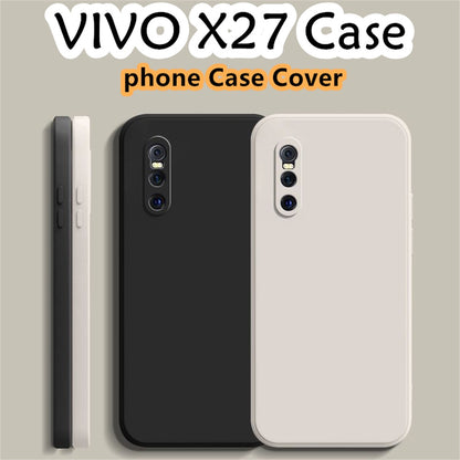 For VIVO X27 Cover Drop and wear resistant Silicone Full Case Classic Simple Solid Color Phone Case Cover