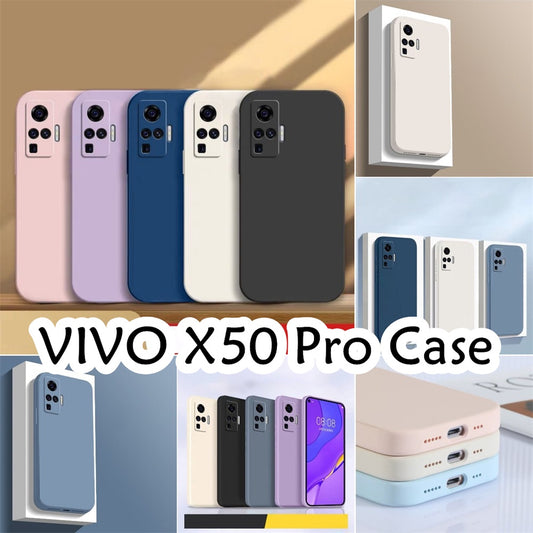 For VIVO X50 Pro Cover Drop and wear resistant Silicone Full Case Classic Simple Solid Color Phone Case Cover