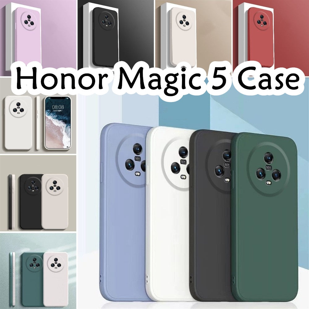 For Honor Magic 5 Cover Drop and wear resistant Silicone Full Case Classic Simple Solid Color Phone Case Cover