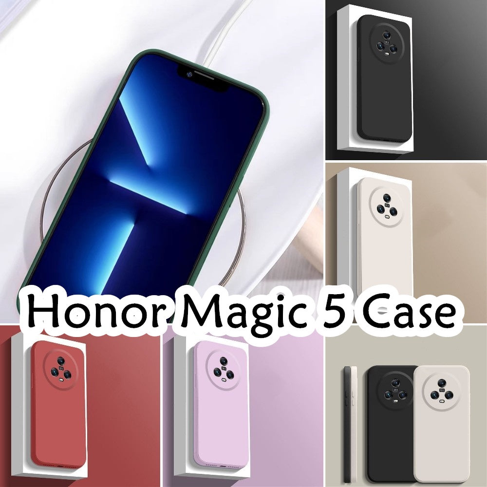 For Honor Magic 5 Cover Drop and wear resistant Silicone Full Case Classic Simple Solid Color Phone Case Cover