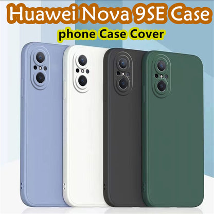 For Huawei Nova 9 SE Cover Drop and wear resistant Silicone Full Case Classic Simple Solid Color Phone Case Cover