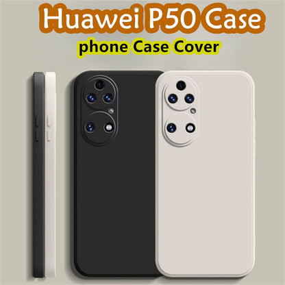 For Huawei P50 Cover Drop and wear resistant Silicone Full Case Classic Simple Solid Color Phone Case Cover