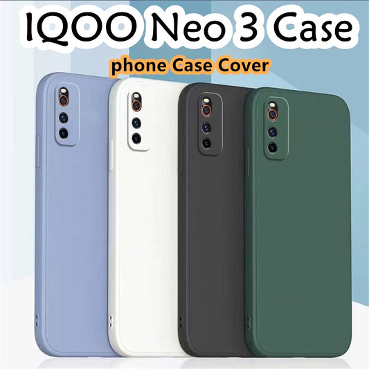 For IQOO Neo 3 Cover Drop and wear resistant Silicone Full Case Classic Simple Solid Color Phone Case Cover