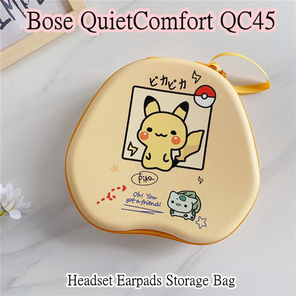 For Bose QuietComfort QC45 Headphone Case Cartoon Creative Patterns Headset Earpads Storage Bag Casing Box