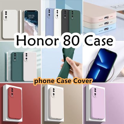 For Honor 80 Cover Drop and wear resistant Silicone Full Case Classic Simple Solid Color Phone Case Cover