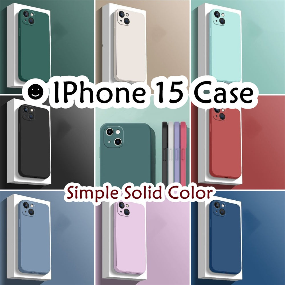 For IPhone 15 Cover Drop and wear resistant Silicone Full Case Classic Simple Solid Color Phone Case Cover