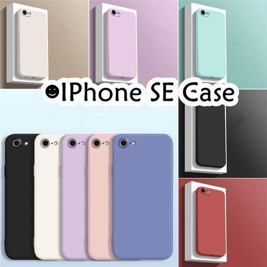 For IPhone SE Cover Drop and wear resistant Silicone Full Case Classic Simple Solid Color Phone Case Cover
