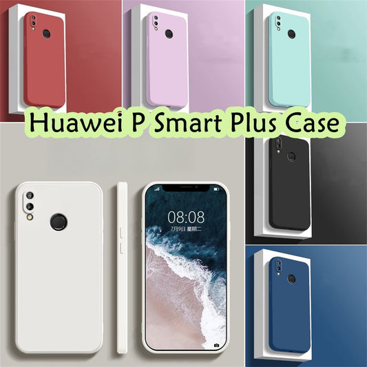 For Huawei P Smart Plus Cover Drop and wear resistant Silicone Full Case Classic Simple Solid Color Phone Case Cover