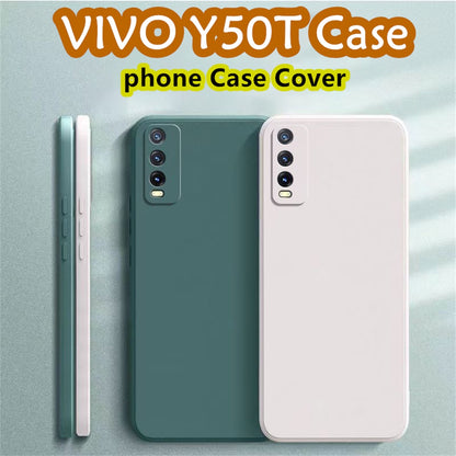 For VIVO Y50T Cover Drop and wear resistant Silicone Full Case Classic Simple Solid Color Phone Case Cover