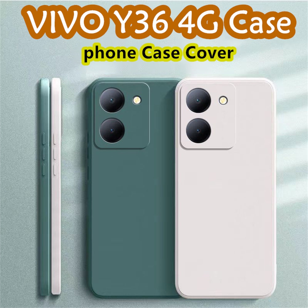 For VIVO Y36 4G Cover Drop and wear resistant Silicone Full Case Classic Simple Solid Color Phone Case Cover