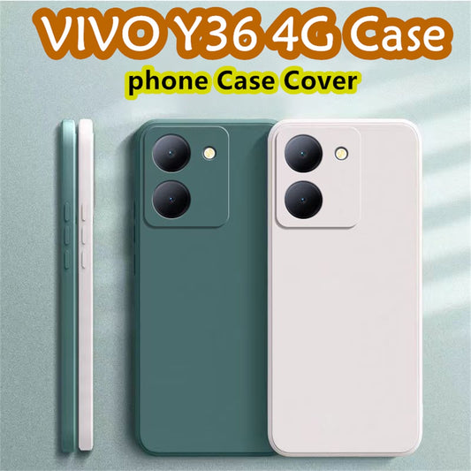 For VIVO Y36 4G Cover Drop and wear resistant Silicone Full Case Classic Simple Solid Color Phone Case Cover