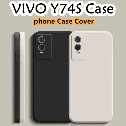 For VIVO Y74S Cover Drop and wear resistant Silicone Full Case Classic Simple Solid Color Phone Case Cover