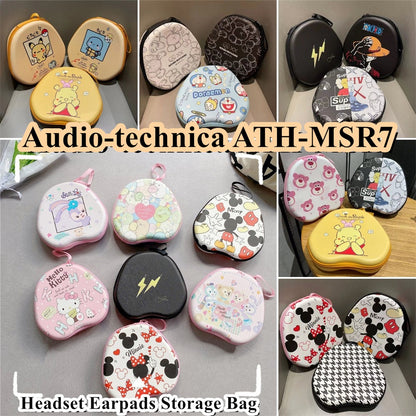 For Audio-technica ATH-MSR7 Headphone Case Cartoon Creative Patterns Headset Earpads Storage Bag Casing Box