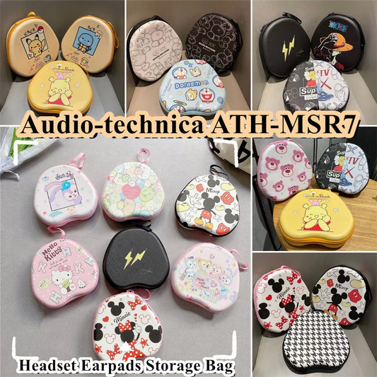 For Audio-technica ATH-MSR7 Headphone Case Cartoon Creative Patterns Headset Earpads Storage Bag Casing Box