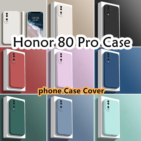 For Honor 80 Pro Cover Drop and wear resistant Silicone Full Case Classic Simple Solid Color Phone Case Cover