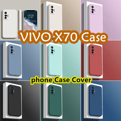 For VIVO X70 Cover Drop and wear resistant Silicone Full Case Classic Simple Solid Color Phone Case Cover