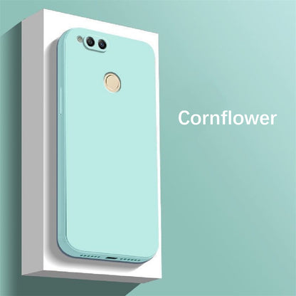 For Honor 7X Cover Drop and wear resistant Silicone Full Case Classic Simple Solid Color Phone Case Cover