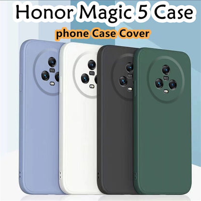 For Honor Magic 5 Cover Drop and wear resistant Silicone Full Case Classic Simple Solid Color Phone Case Cover