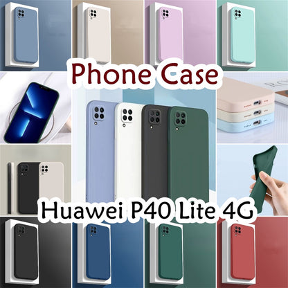 For Huawei P40 Lite 4G Cover Drop and wear resistant Silicone Full Case Classic Simple Solid Color Phone Case Cover