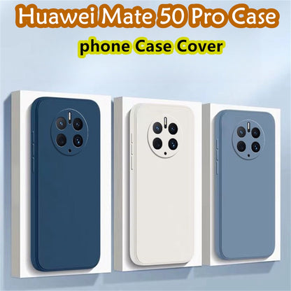 For Huawei Mate 50 Pro Cover Drop and wear resistant Silicone Full Case Classic Simple Solid Color Phone Case Cover