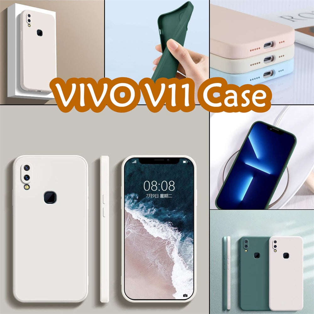 For VIVO V11 Cover Drop and wear resistant Silicone Full Case Classic Simple Solid Color Phone Case Cover