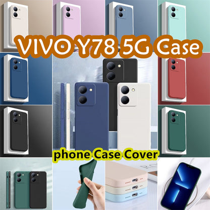 For VIVO Y78 5G Cover Drop and wear resistant Silicone Full Case Classic Simple Solid Color Phone Case Cover