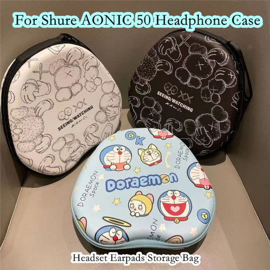 For Shure AONIC 50 Headphone Case Cartoon Creative Patterns Headset Earpads Storage Bag Casing Box