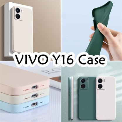 For VIVO Y16 Cover Drop and wear resistant Silicone Full Case Classic Simple Solid Color Phone Case Cover
