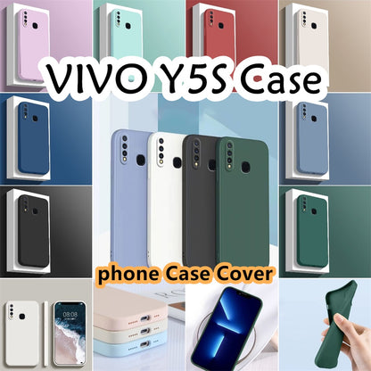 For VIVO Y5S Cover Drop and wear resistant Silicone Full Case Classic Simple Solid Color Phone Case Cover